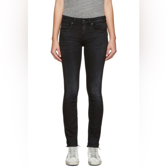 R13 Alison Cropped Made In Italy Japanese Dark Denim Jeans Sz 25 - Picture 1 of 15